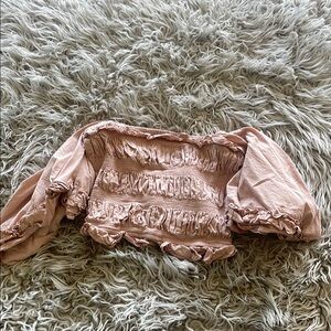 Kittenish Pink Smocked Ruffled Crop Top